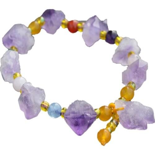 2019 New Style Womens Bracelets Bangles Natural Purple Crystal Stone Bracelet Gift for Females Jades Crystal Fashion Jewerly