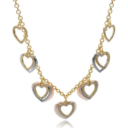 MELIHE Big Crystal Heart Statement Necklace For Women Gold Link Chain Choker Necklaces & Pendants Collares 2019 Sne150868106