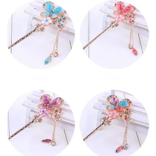 1Pc Vintage Bridal Wedding Party Gifts Hairpins Elegant Women Rhinestone Hair Sticks Jewelry Summer Wear Hair Clips for Women