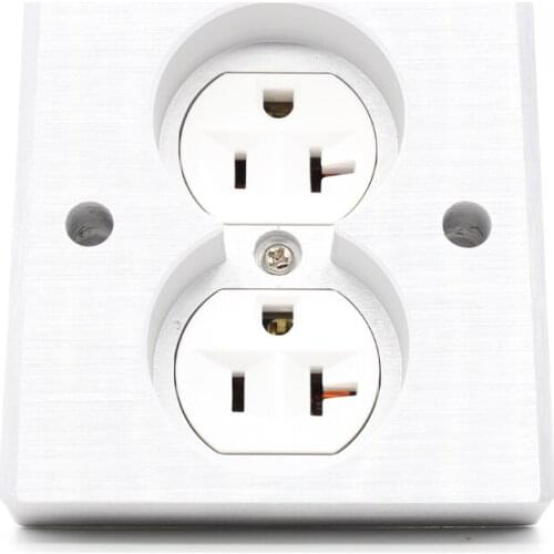 2pcs white High Quality Power US AC Power Receptacle Red Copper Socket Receptacle