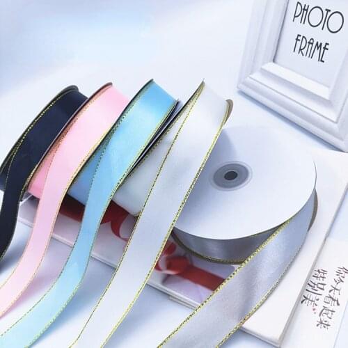 5 yards 2.5cm width Phnom Penh Wrapping Ribbon Cake Banding Flowers Decoration Satin Christmas Gift Box DIY bows for crafts