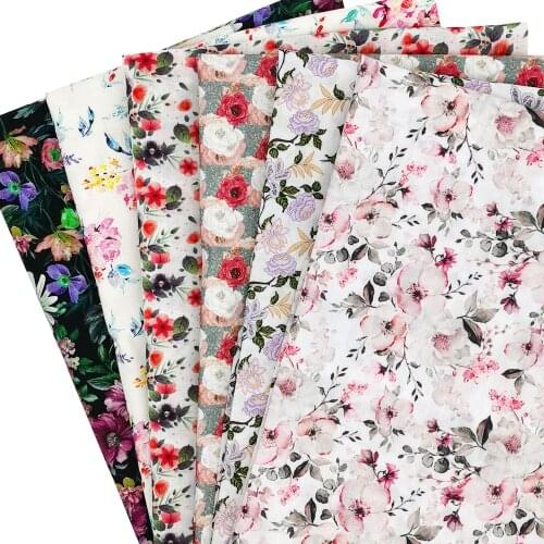 50*145cm 100% Pure Cotton Material Fabric Flowers Series Patchwork Sewing Quilting Fabrics Needlework DIY Cloth Sewing