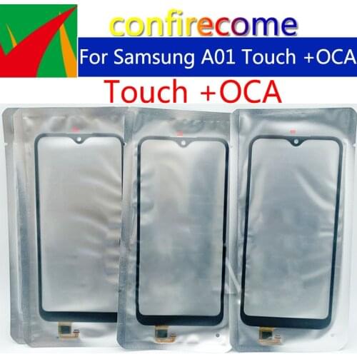 50Pcs\lot With OCA Laminated For Samsung Galaxy A01 A015F/D Touch Screen Front Panel Glass Not LCD Display Sensor