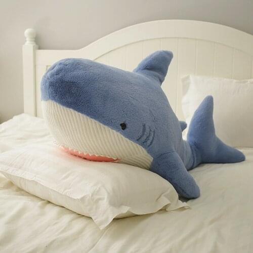60/90cm Simulation Shark Plush Toy Soft Stuffed Cute Animal Pillow for Birthday Gifts Cushion Doll Birthday Gift For Children