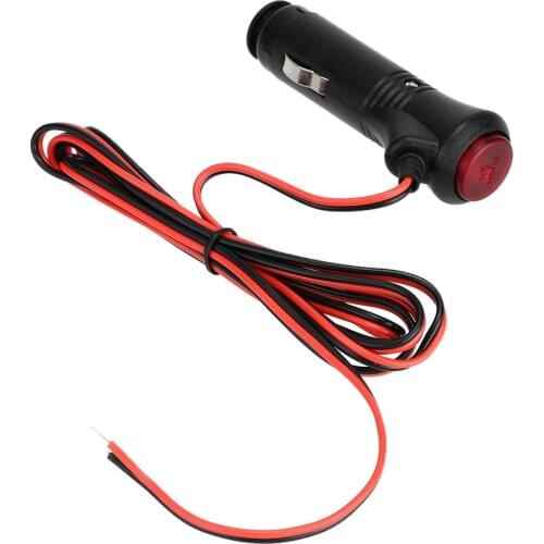 Car Motorcycle Truck Cigarette Lighter Power Plug Adapter 12V 24V DIY Accessory with ON/OFF Button Switch and 1.5m Cable