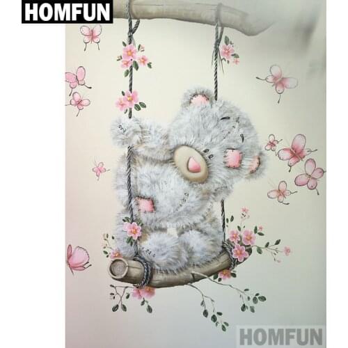 HOMFUN Full Square/Round Drill 5D DIY Diamond Painting "Cartoon bear" Embroidery Cross Stitch 5D Home Decor Gift A06581
