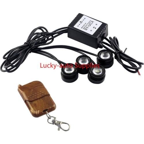Car Led Light Wireless Remote Control One with Four Eagle Eye Lights 4*1.5W Strobe 16 Mode Counterattack Reversing Light