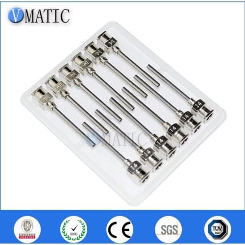 Free Shipping 12Pcs 1 Inch Tip Length 14G Blunt Stainless Steel Dispensing Needles Syringe Needle Tips Glue Dispenser Needle