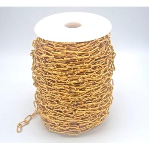 1M 7mm Width Stainless Steel Gold Tone Rolo Cable Chains Heavy Chic Chain Fit Anklet Bracelet&necklace Jewelry Making Materials