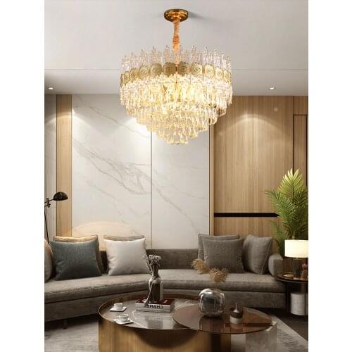 Crystal chandelier living room dining room bedroom study simple atmosphere villa post-modern light luxury lamps