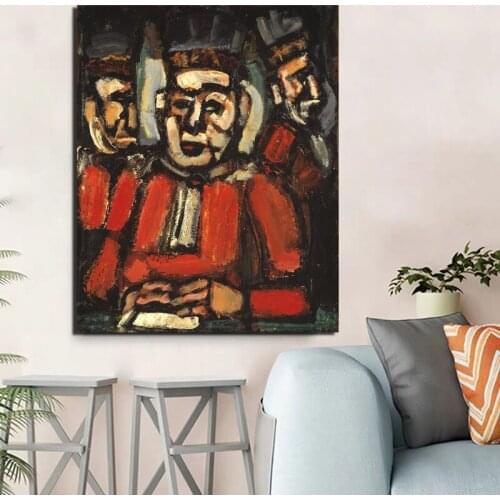 Georges Rouault The Three Judges Wall Art Canvas Painting Posters Prints Modern Painting Wall Picture For Living Room Home Decor