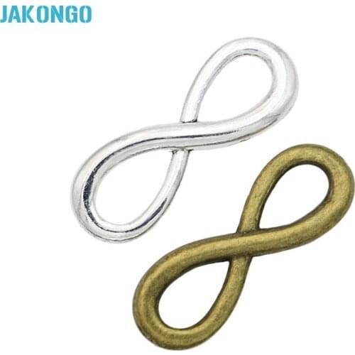 30ps Antique Silver Plated Infinity Connectors Charm Pendant Jewelry Making Findings Accessories DIY Handmade Craft 23x9mm