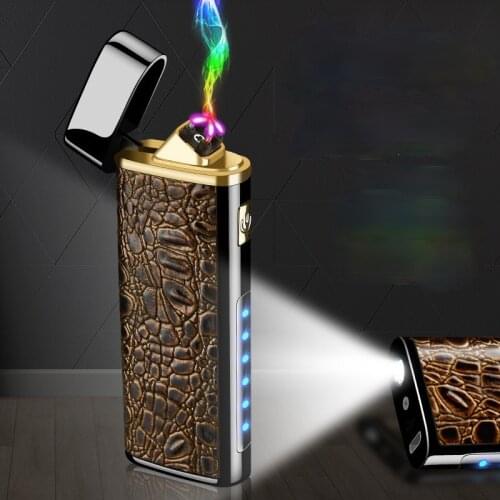 Multifunctional Double Arc Cigarette Lighter with Lighting USB Rechargeable Lighter Power Display Smoking Accessories Lighter