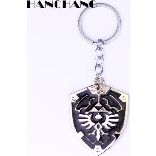 Men Jewelry Trinket Shield Metal Key Chain Black Blue Pendant Key Ring Key Holder Car Keychain Movie Chaveiro Souvenir