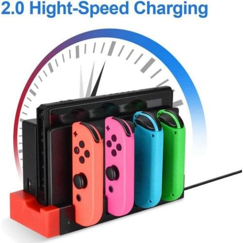 New Left And Right Small Handle Charging Base Charger Joy-Con 4 Slot Red And Green Handle Base Charger For Nintendo Switch