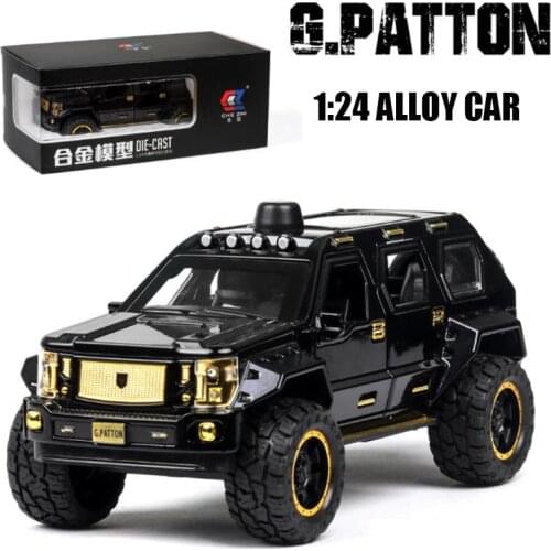 New 1:24 G.PATTON SUV Truck Diecast Model Car SUV Toys For Children Sound Lighting Pull Back Gifts Free Shipping