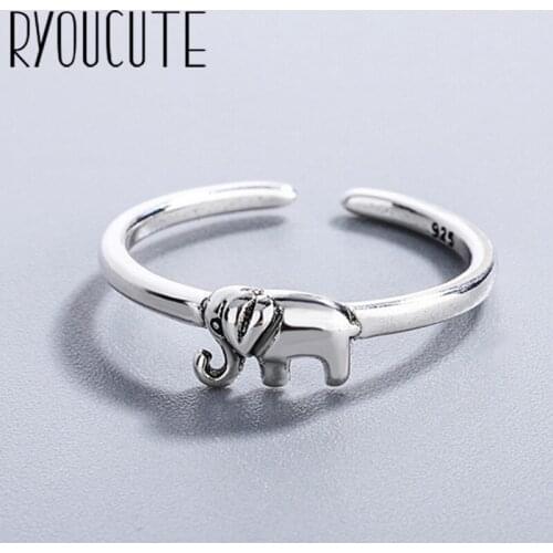 Punk Vintage Elephant Ring For Women Men Adjustable Size Geometric Rings Exquisite Creative Jewelry Wholesale 2021