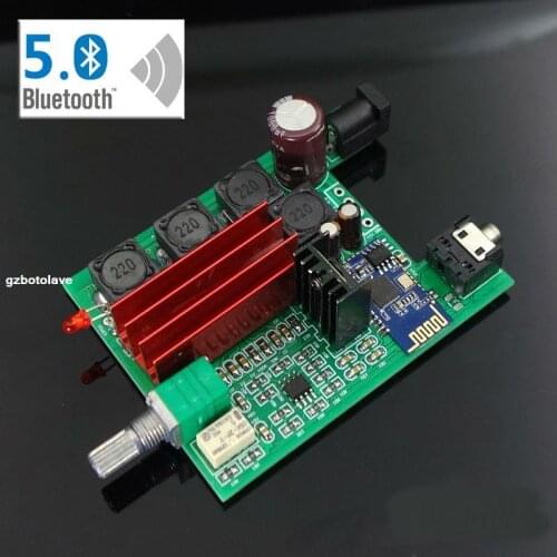 TPA3116 Bluetooth 5.0 Digital Power Amplifier Board 50W*2 upgrade version with Potentiometer radiator