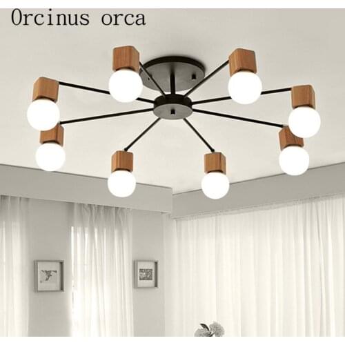 AC100-240V wood LED ceiling lights living room bedroom childrens room ceiling lamp modern free shipping