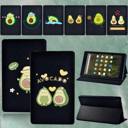 For Amazon Fire HD 8/HD 8 Plus/Fire 7/Fire HD 8/Fire HD 10 Avocado Series Anti-Shock Tablets Case + Stylus