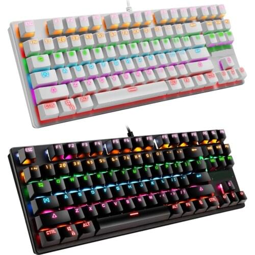 917-10 USB Wired Blue Switch Mechanical Gaming Keyboard for Windows XP/7/8/10 Professional Ultra-slim Mechanical Keyboard