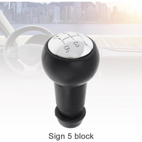 5 Speed ABS Plastic Chrome Durable Car Manual Gear Shift Handball Knob for Peugeot 106 206 306 406 207 307 407 2008