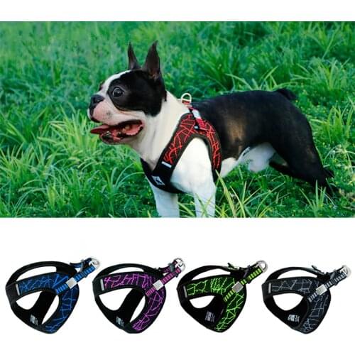 Pet Dog Harnesses For Dogs French Bulldog Chihuahua Adjustable Safety Dog Training Walking Vest Harness Reflective Puppy Harness