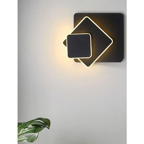 Thrisdar Creative Square LED Wall Light 350 Degree Rotation Bedroom Bedside Wall Lamps Nordic Personality Aisle Hotel Wall Lamp