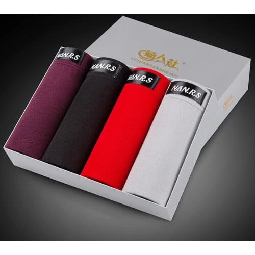 4pcs/lot Modal Male Panties Cotton Mens Underwear Boxers Breathable Man Boxer Solid Underpants Comfortable Brand Shorts Jdren