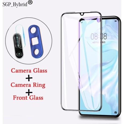 3 in 1 Tempered Glass For Huawei P30 P30lite Screen Protector Camera Lens Protective Ring Glass For Huawei P30 P 30 Lite Light