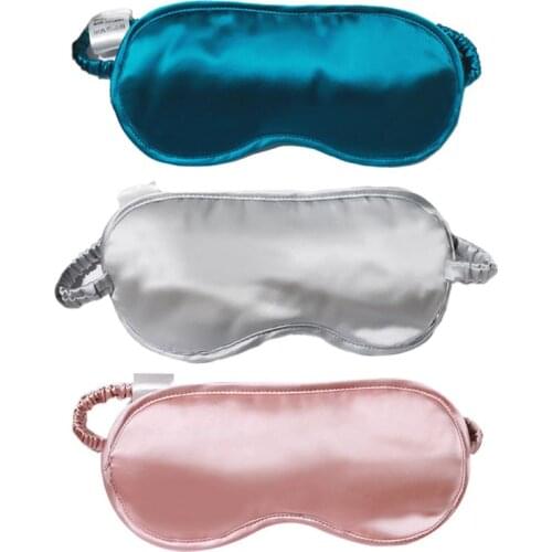 Women Double Sided Imitation Silk Sleep Eye Mask Block Lights Elastic Blindfold