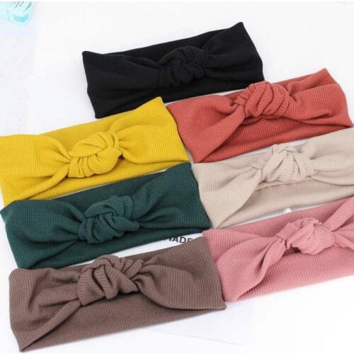Women Turban Pure Color Headband Twisted Knotted Girls Hair Accessories Female Makeup Fabric Elastic Hair Band