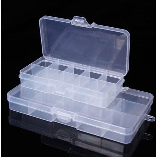 1pcs Mini 10 Grids Plastic Storage Box Adjustable Compartment Jewelry Earring Bead Screw tool Case rectangle Storage Boxes