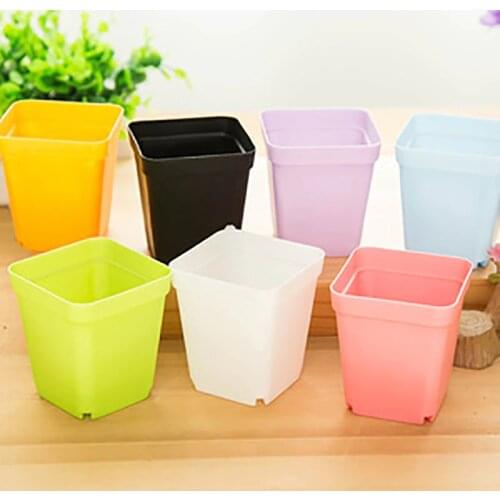 10Pcs 7 colors avilable plastic gardening seedling Desktop potted plant succulent flower pot Decorative pots garden Small Pots