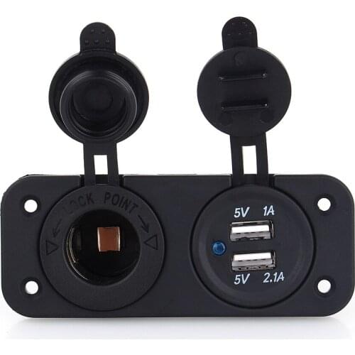 DC 12V Car Dual USB Charger Socket 1A 2.1A 5V For Motorcycle Auto Truck ATV Boat Car RV Bus Power Adapter Outlet