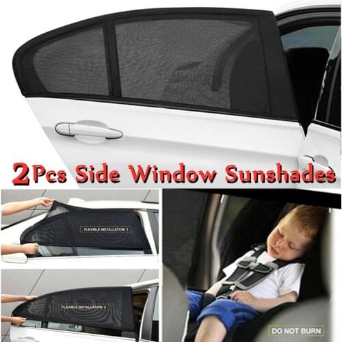 2Pcs Car Sun Shade Window Net High Quality Auto Anti Mosquito Sunshade Mesh Cover UV Protector