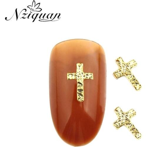 20 Pieces of Nail Decoration Classic Alloy Charm Rhinestone Cross Nail Charm Decoration Beauty Salon Nail Decoration