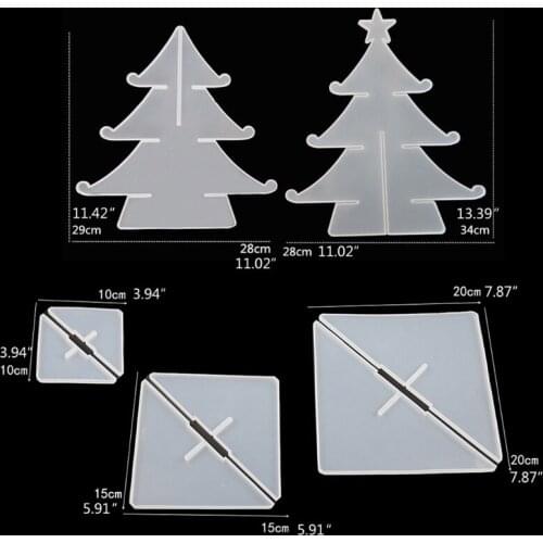 3-Tier Christmas Tree Cake Stand Tray Epoxy Resin Mold Fruit Tray Silicone Mould