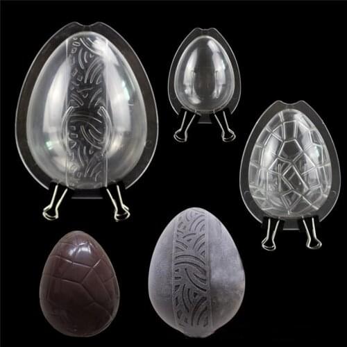 3D Easter Eggs Chocolate Mold DIY 3pcs/set Handmade Making Tool Dinosaur Egg Candy Plastic Cake Decorating Molds Baking Mould