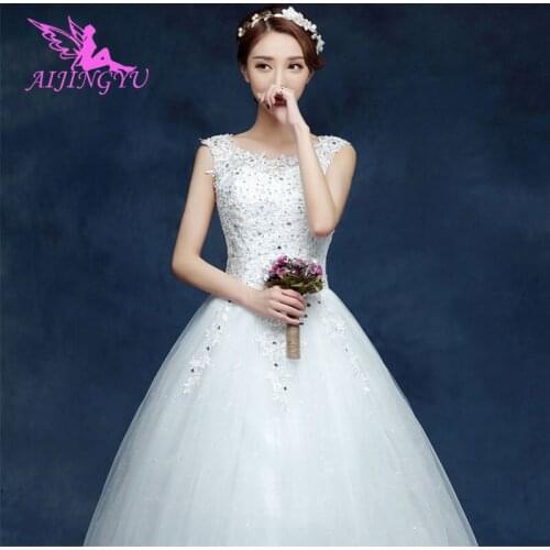 AIJINGYU 2021 communion Customized new hot selling cheap ball gown lace up back formal bride dresses wedding dress WU191