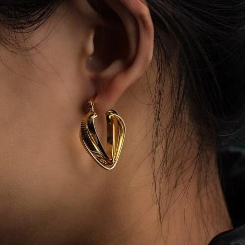 Annayoyo Trendy Heart-shaped African Gold Color Earrings for Women,Arab Jewelry Gifts With Heart Small Pieces