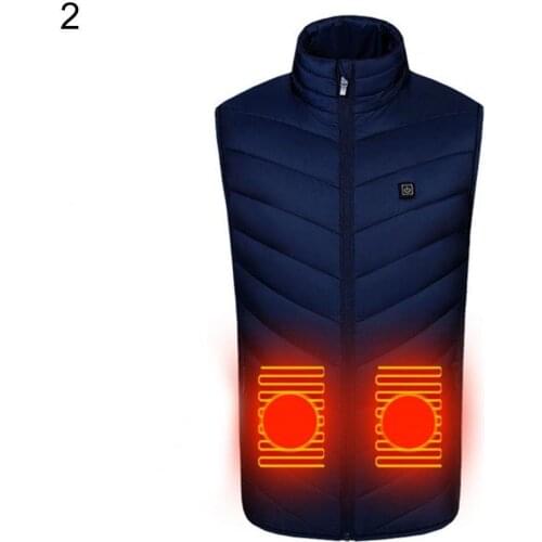 Sleeveless Stand Collar Unisex Waistcoat USB Heated Thicken Warm Zipper Closure Winter Heating Jacket Thermal Clothing