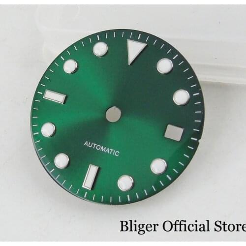 High Quality Nologo Green 28.5mm Watch Dial Plate Fit MINGZHU 2813 MIYOTA 8215 Automatic Movement