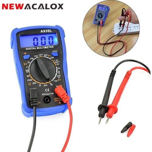 NEWACALOX LCD Display Digital Multimeter Back Light AC/DC Ammeter Voltmeter Ohm Portable Clamp Meters Capacitance Tester Tool