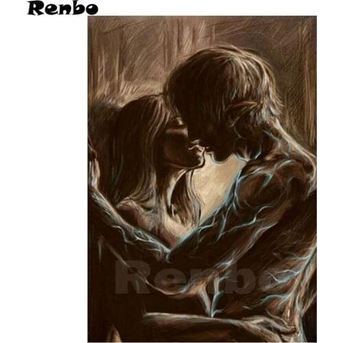 DIY Diamond Painting Couples Kissing Diamond Embroidery Mosaic Pattern Cross Stitch Unfinished Decoration Art And Crafts A871