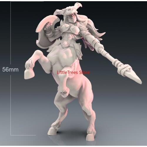 56mm Resin Model Man and Horse Warrior Figure Unpainted Sculpture RW-183