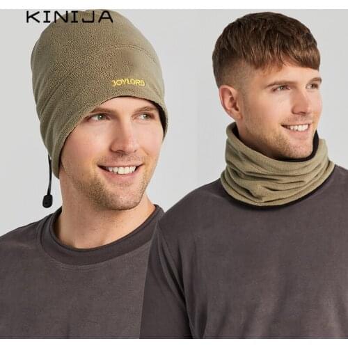 Fleece Beanies Winter men cycling warm multi-function skull cap Hat scarf mask set outdoor Face neck protective ear cap bonnets
