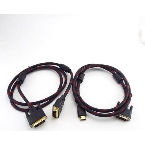 HDMI to DVI to DIV Cable Plug 1080P extend wire Male-Male extension DVI-D High Speed 24+1 Pin For Projector LCD DVD HD TV box
