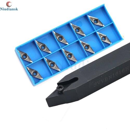 SVVBN1010 1212 SVVBN1616H11 SVVBN2020K11 SVVBN2525M11 External Turning Tool Arbor 10pcs VBGT1103 Carbide Insert Turning Tool Set