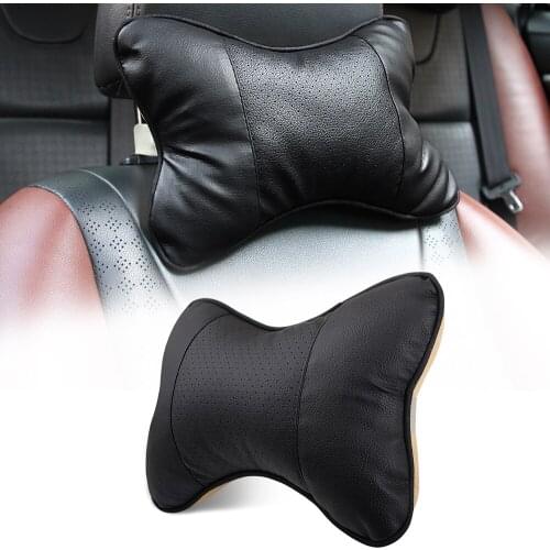 PU Leather Car Neck Pillow Breathable Uinversal Car Seat Head Neck Rest Cushion Headrest Auto Interior Accessories